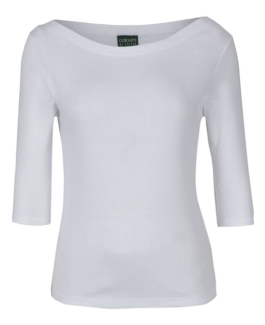 1BT3 JB's C OF C Ladies 3/4 Sleeve Boat Neck Tee