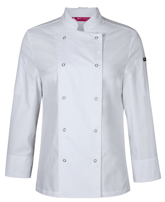 5CJL1 Jb's Ladies L/S Snap Button Chef Jacket