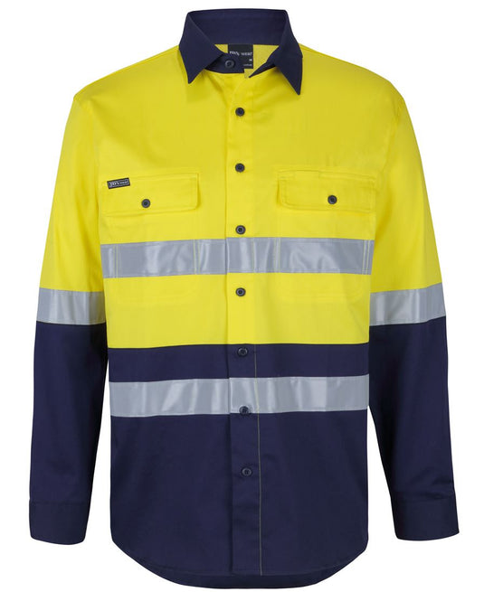 6DSWL JB's Hi Vis (D+N) L/S Stretch Work Shirt With Tape