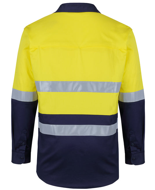 6DSWL JB's Hi Vis (D+N) L/S Stretch Work Shirt With Tape