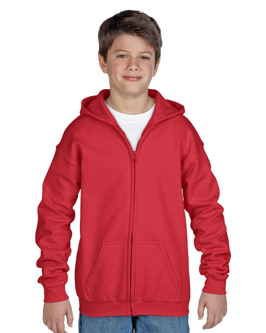 Wholesale 18600B Gildan Youth Heavy Weight Zip Hoodie Printed or Blank