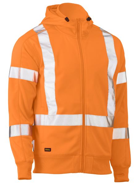 Wholesale BK6819XT Bisley X Taped Hi Vis Zip Front Fleece Rail Hoodie Printed or Blank