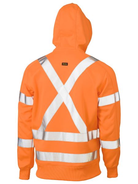 Wholesale BK6819XT Bisley X Taped Hi Vis Zip Front Fleece Rail Hoodie Printed or Blank