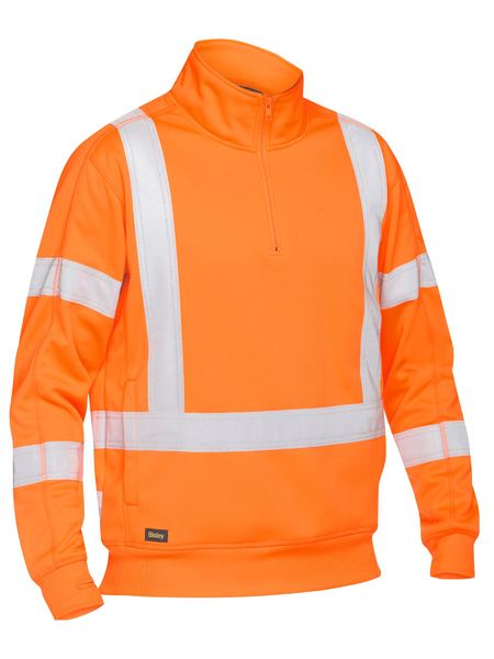 Wholesale BK6814XT BISLEY X TAPED HI VIS 1/4 ZIP PULLOVER Printed or Blank