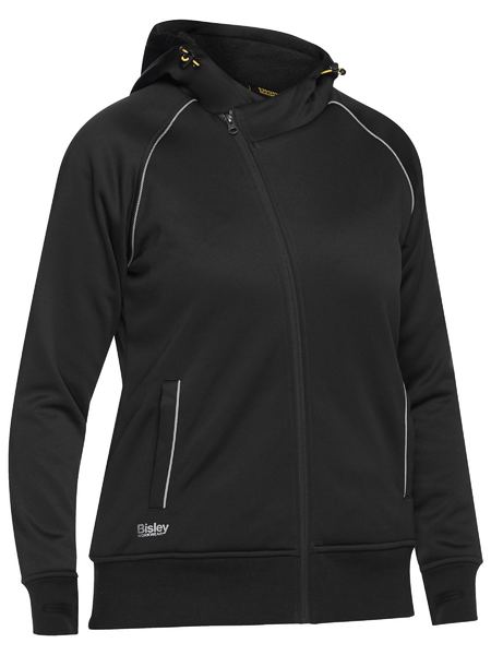 Wholesale BKL6925 BISLEY WOMEN'S FLEECE ZIP FRONT HOODIE WITH SHERPA LINING Printed or Blank