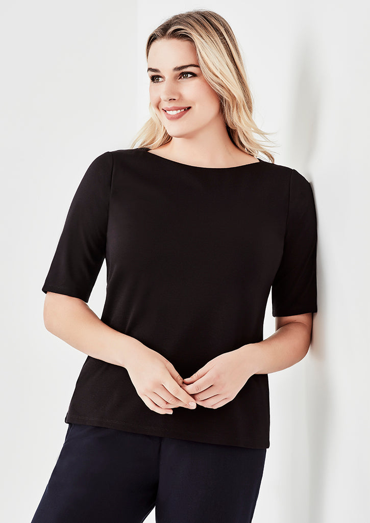Wholesale 44113 Biz Corporates WOMENS CAMILLE SHORT SLEEVE T-TOP Printed or Blank