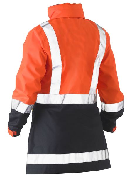 BJL6966T Bisley Womens H Taped Two Tone Hi Vis Rain Jacket