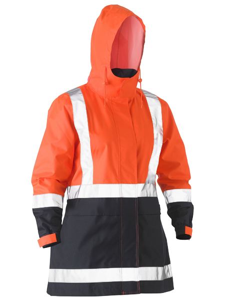 BJL6966T Bisley Womens H Taped Two Tone Hi Vis Rain Jacket