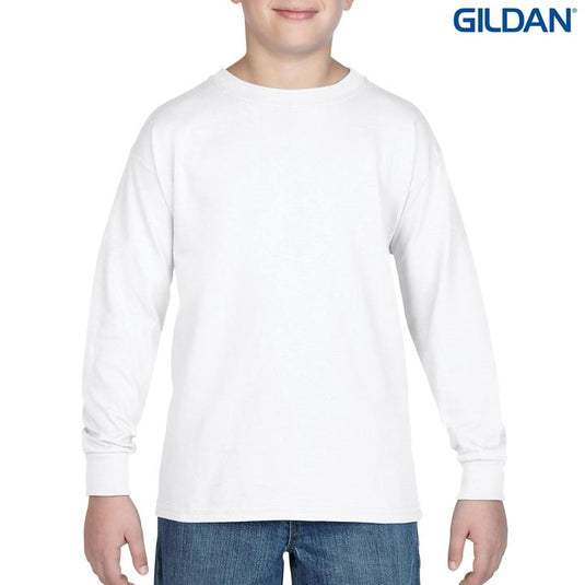 Wholesale 5400B Gildan Heavy Cotton Youth Long Sleeve T-Shirt Printed or Blank