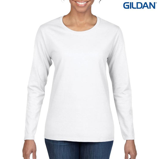 Wholesale 5400L Gildan Heavy Cotton Ladies Long Sleeve T-Shirt Printed or Blank