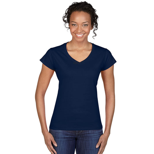 Wholesale Gildan 64V00L Womens V-neck T-shirt Printed or Blank