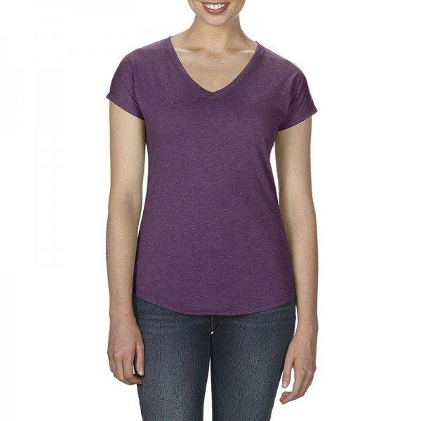 Wholesale 6750VL Anvil Women’s Tri-Blend V-Neck Tee Printed or Blank