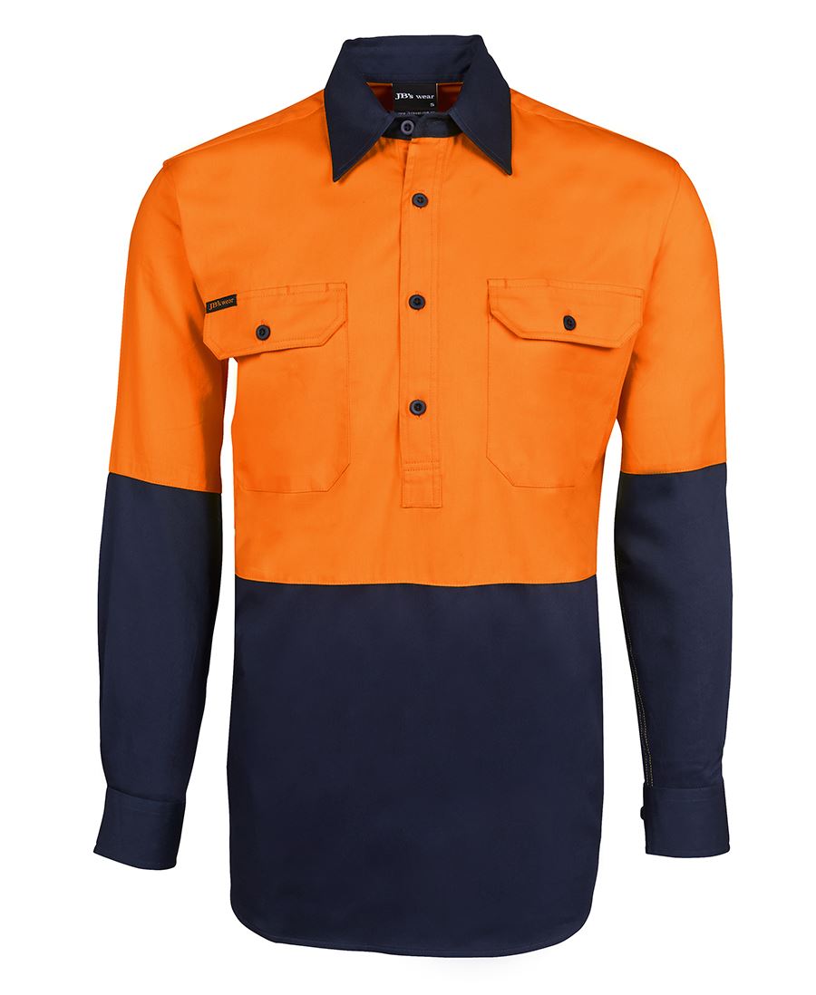 Wholesale 6HVCF JB's HV CLOSE FRONT L/S 190G SHIRT Printed or Blank