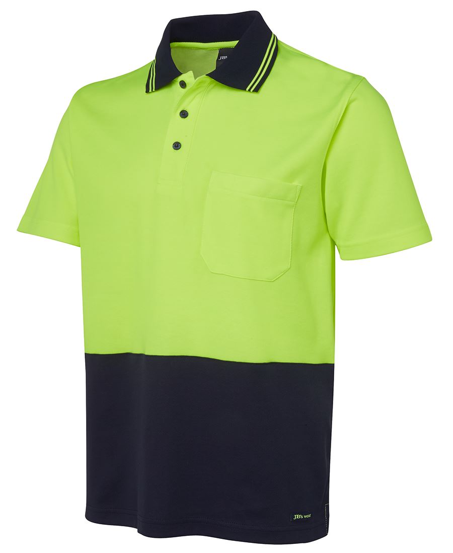 Wholesale 6NCCS JB's HV NON CUFF S/S COTTON BACK POLO Printed or Blank