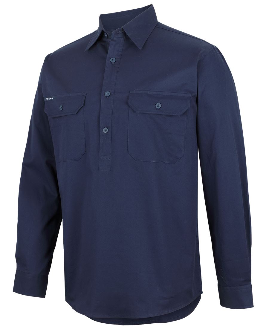 Wholesale 6WLCF JB's CLOSE FRONT L/S 150G WORK SHIRT Printed or Blank