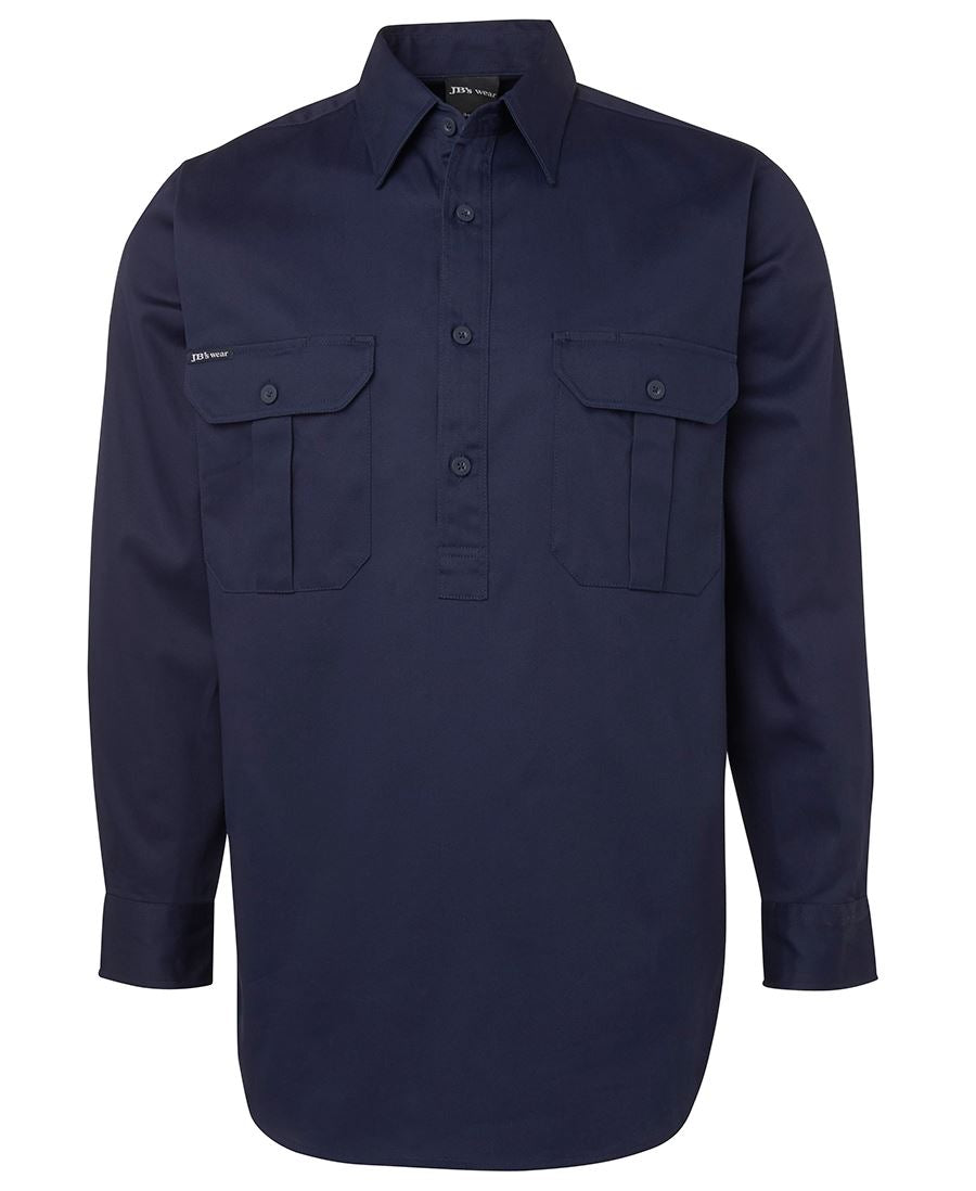 Wholesale 6WSCF JB's CLOSE FRONT L/S WORK SHIRT Printed or Blank