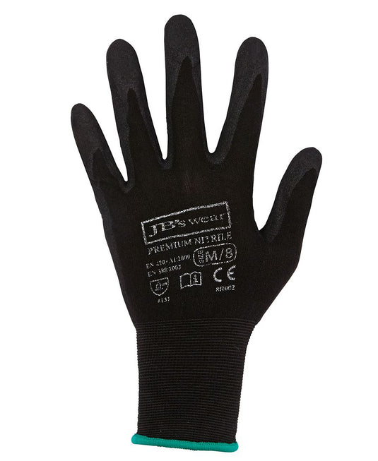 Wholesale 8R002 JB's PREMIUM BLACK NITRILE BRTHABLE GLOVES (12 PK) Printed or Blank