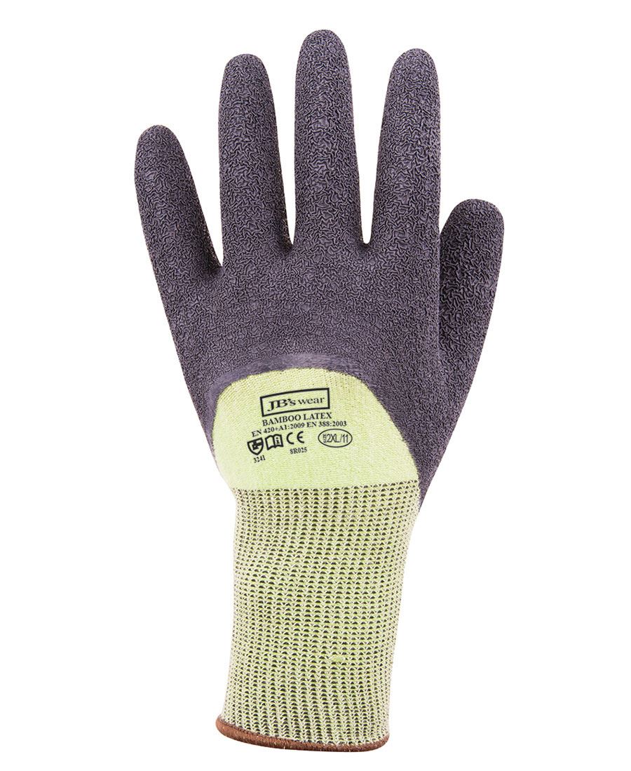 Wholesale 8R025 JB's BAMBOO LATEX CRINKLE 3/4 DIPPED GLOVES 12PK Printed or Blank
