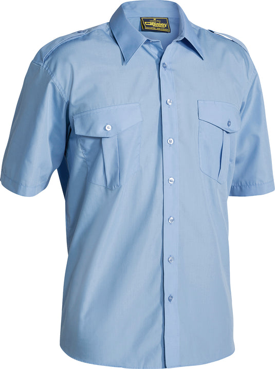 Wholesale B71526 Bisley Epaulette Shirt - Short Sleeve Printed or Blank