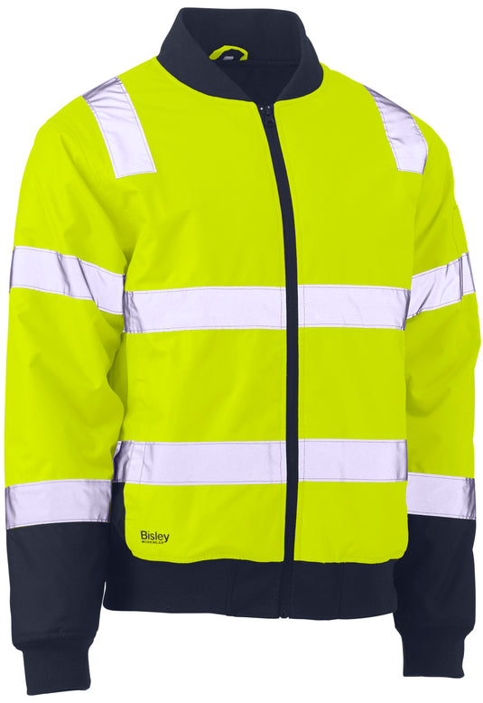 Wholesale BJ6730T Bisley Taped Two Tone Hi Vis Bomber Jacket Printed or Blank