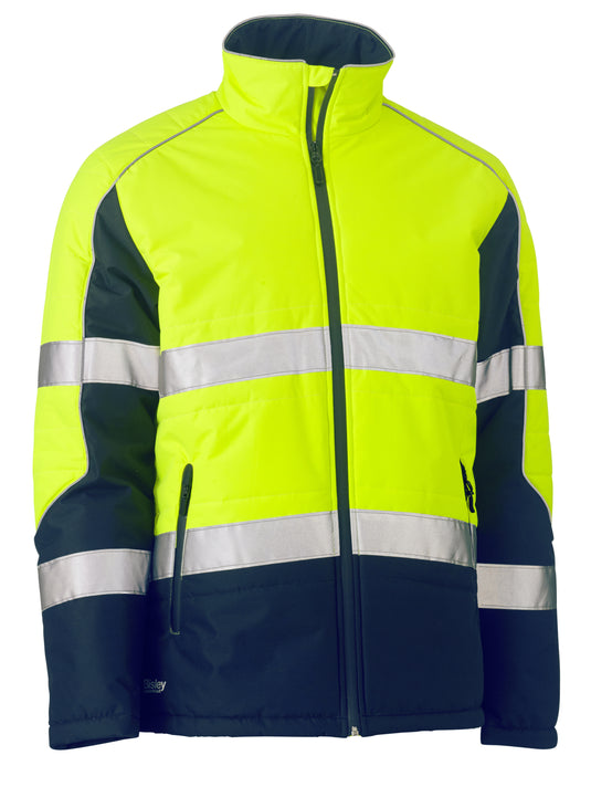 Wholesale BJ6829T Bisley Taped Two Tone Hi Vis Puffer Jacket Printed or Blank