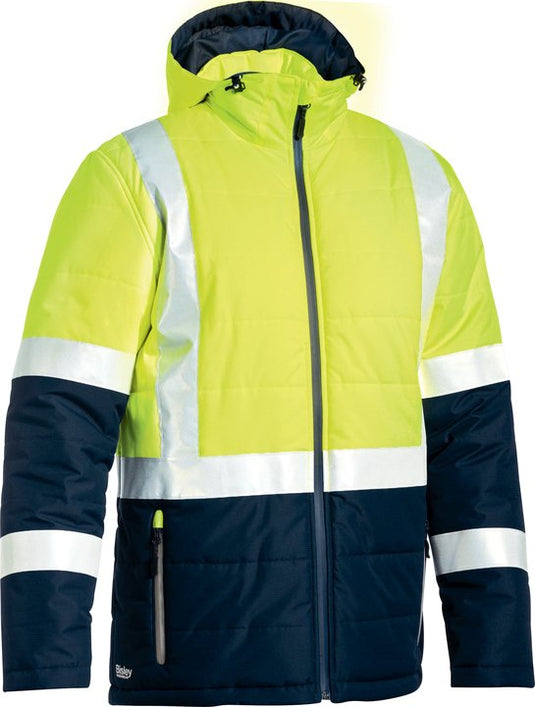 Wholesale BJ6929HT Bisley Taped Two Tone Hi Vis Puffer Jacket Printed or Blank