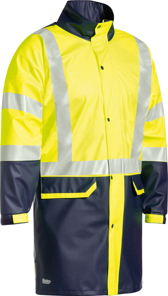 Wholesale BJ6935HT Bisley Taped Two Tone Hi Vis Stretch Pu Rain Coat Printed or Blank