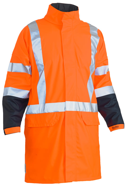 Wholesale BJ6955XT Bisley TTMC-W 3M Taped Two Tone Hi Vis Stretch Pu Rain Coat Printed or Blank
