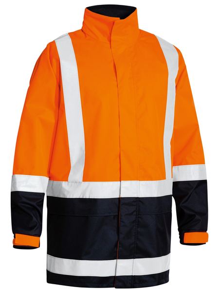 Wholesale BJ6966T Bisley Two Tone Taped Hi Vis Rain Shell Jacket Printed or Blank