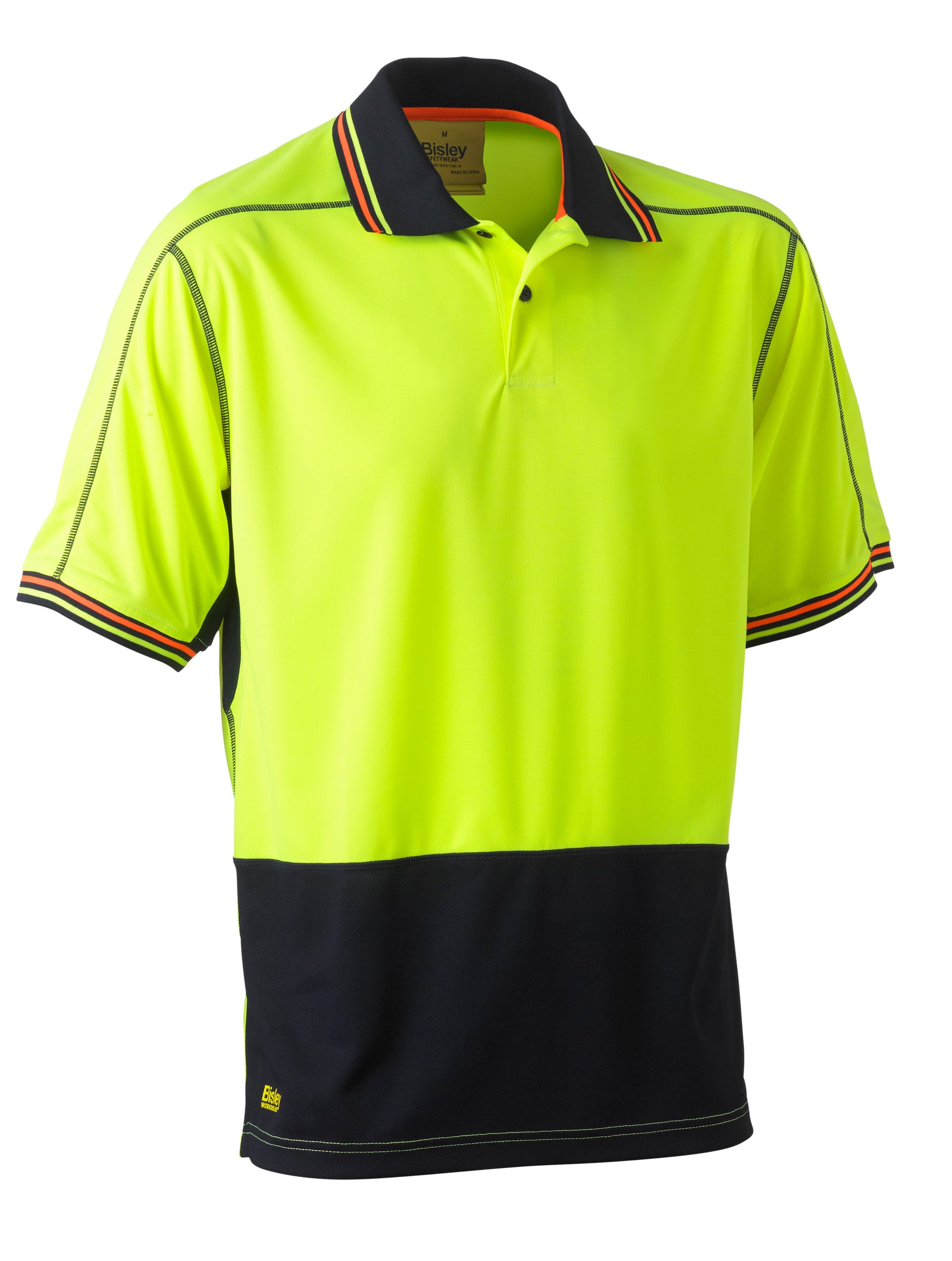 Wholesale BK1219 Bisley Two Tone Hi Vis Polyester Mesh Short Sleeve Polo Shirt Printed or Blank