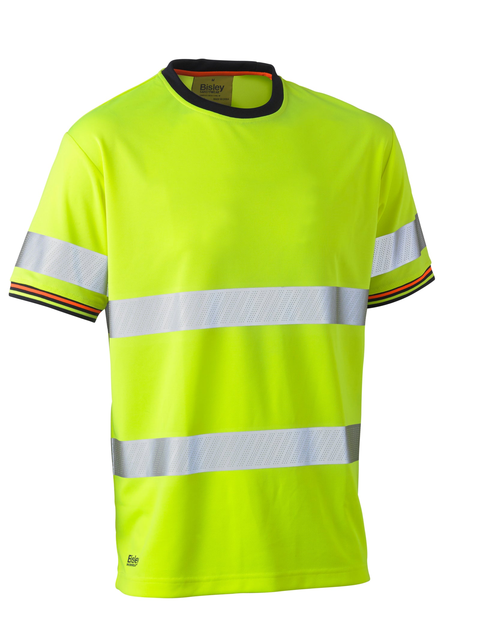 Wholesale BK1220T Bisley Taped Hi Vis Polyester Mesh Short Sleeve T-Shirt Printed or Blank