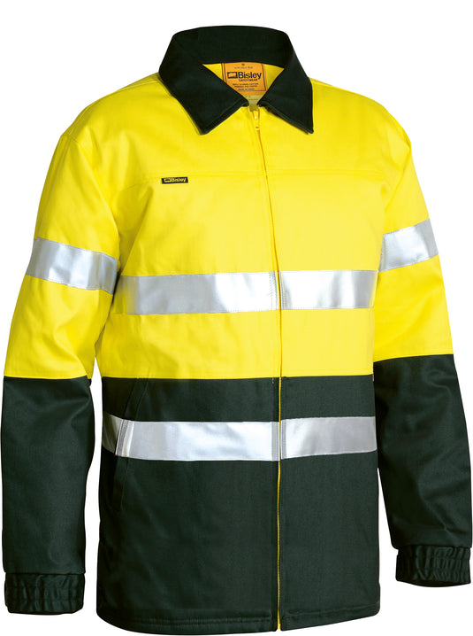 Wholesale BK6710T Bisley 2 Tone Hi Vis Drill Jacket 3M Reflective Tape Printed or Blank