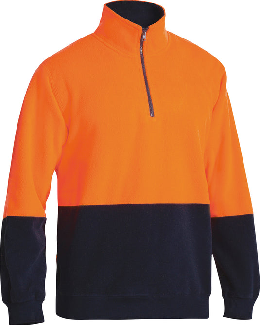 Wholesale BK6889 Bisley Hi Vis Polarfleece Zip Pullover Printed or Blank