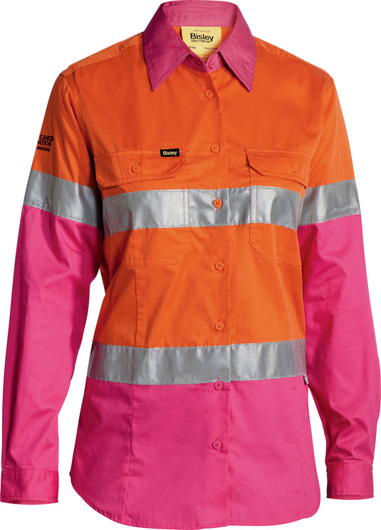 Wholesale BL6696T Bisley Womens 3M Taped Hi Vis Cool Lightweight Shirt Printed or Blank