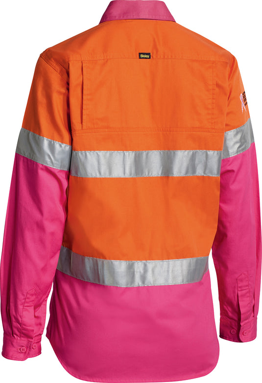 Wholesale BL6696T Bisley Womens 3M Taped Hi Vis Cool Lightweight Shirt Printed or Blank