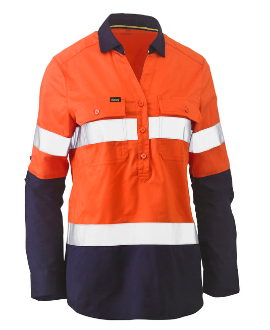 Wholesale BLC6064T Bisley Womens Taped Hi Vis Stretch V-Neck Shirt Printed or Blank