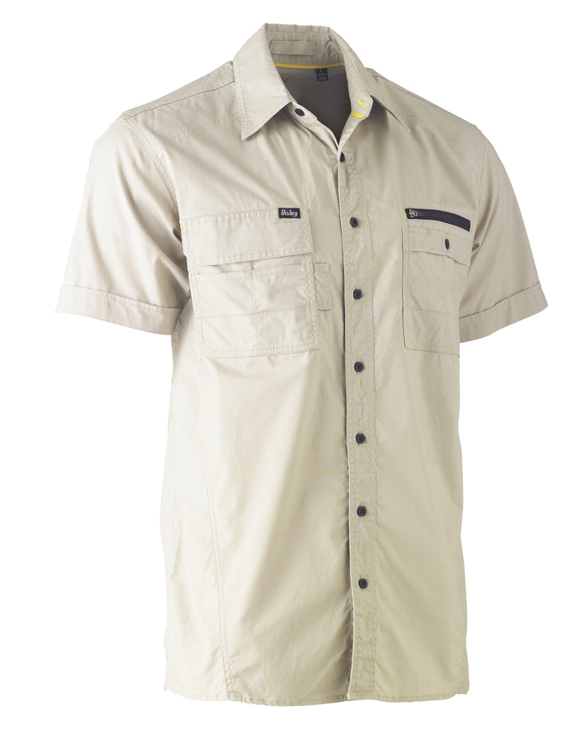 Load image into Gallery viewer, Wholesale BS1144 Bisley Flex &amp; Move™ Utility Work Shirt - Short Sleeve Printed or Blank
