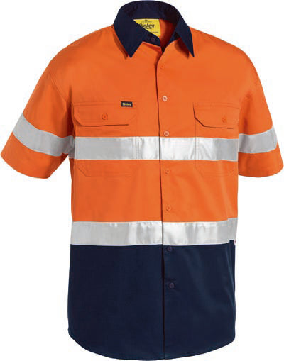 Wholesale BS1896 Bisley 3M Taped Two Tone Hi Vis Cool Lightweight Shirt - Short Sleeve Printed or Blank