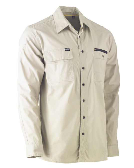 Wholesale BS6144 Bisley Flex & Move™ Utility Work Shirt - Long Sleeve Printed or Blank