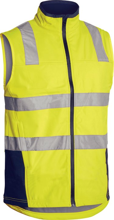 Wholesale BV0348T Bisley Taped Hi Vis Softshell Vest Printed or Blank