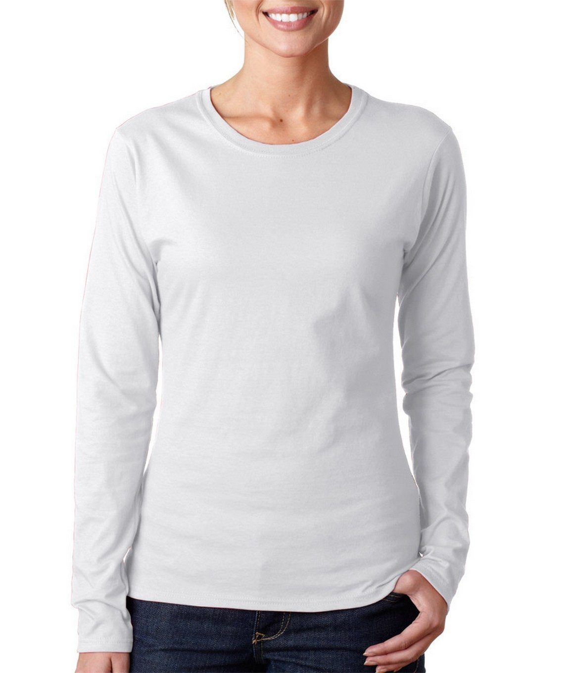 Wholesale Gildan 64400L Ladies Long Sleeve T-Shirt Printed or Blank