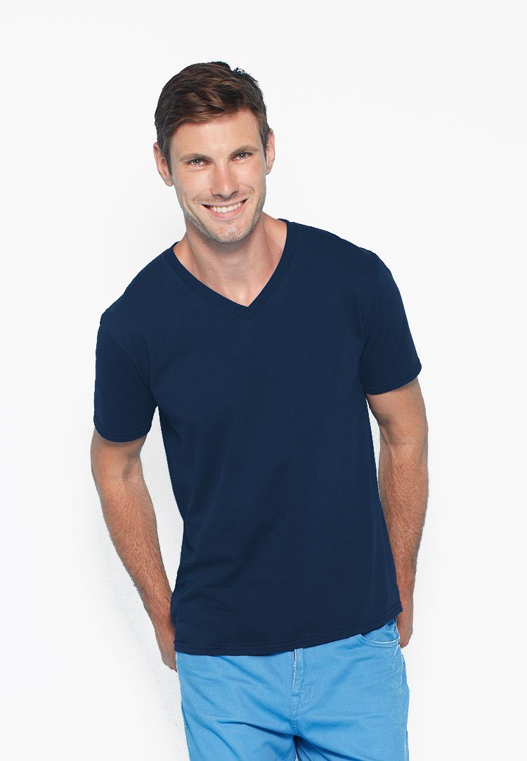 Wholesale Gildan 64V00 Mens V-Neck T-Shirt Printed or Blank