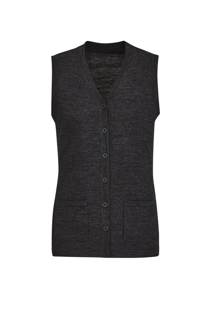Wholesale CK961LV BizCollection Womens Button Front Knit Vest Printed or Blank