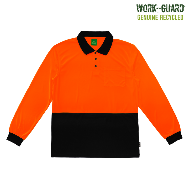 R482X Workguard Recycled Hi Vis Longsleeve Polo