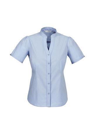 Wholesale S262LS BizCollection Chevron Ladies Stand Collar Shirt Printed or Blank