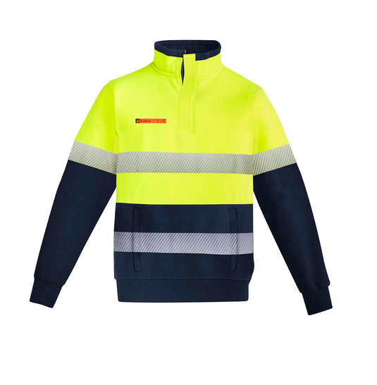 Wholesale Syzmik ZT150  MENS ORANGE FLAME HRC 2 HOOP TAPED 1/4 ZIP BRUSHED FLEECE Printed or Blank