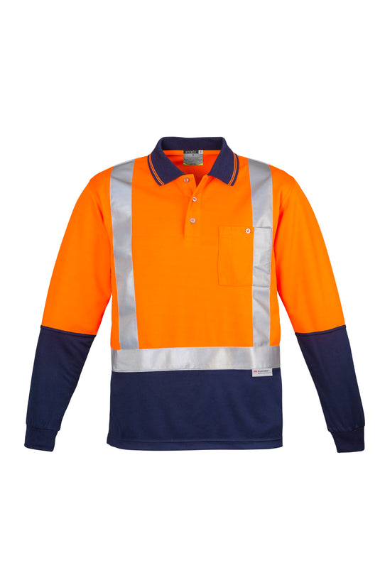 Wholesale ZH234 Hi Vis Spliced Long Sleeve Polo - Shoulder Taped Printed or Blank