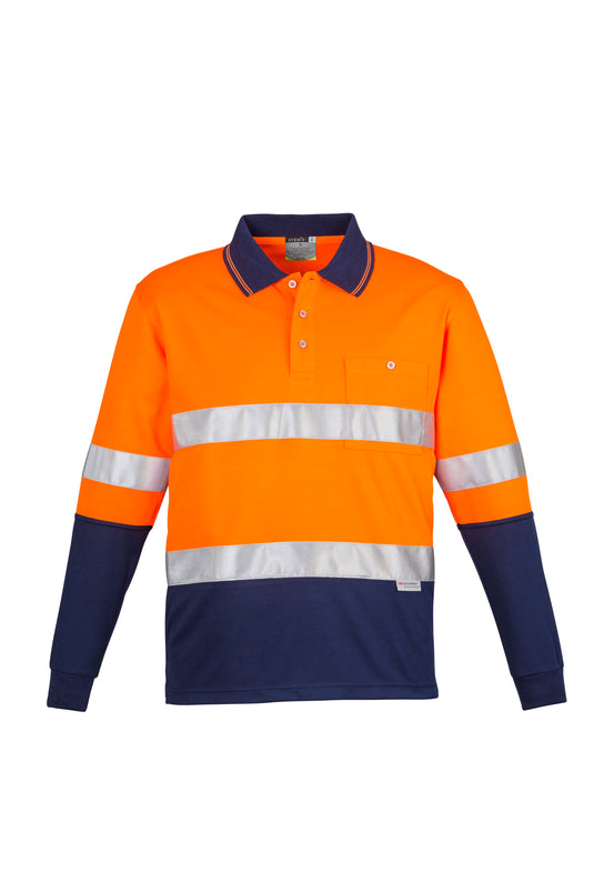 Wholesale ZH235 Hi Vis Spliced Long Sleeve Polo - Hoop Taped Printed or Blank