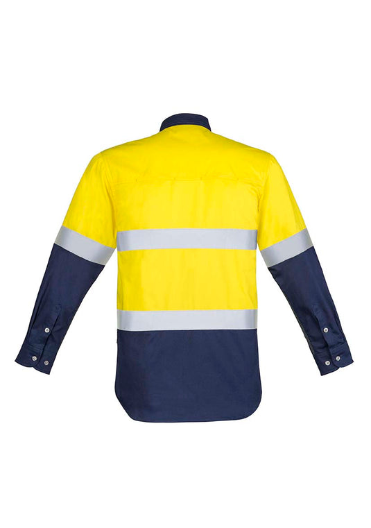 Wholesale ZW123 Hi Vis Spliced Industrial Shirt - Hoop Taped Printed or Blank