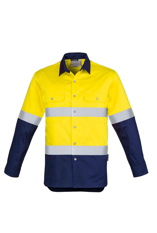 Wholesale ZW123 Hi Vis Spliced Industrial Shirt - Hoop Taped Printed or Blank